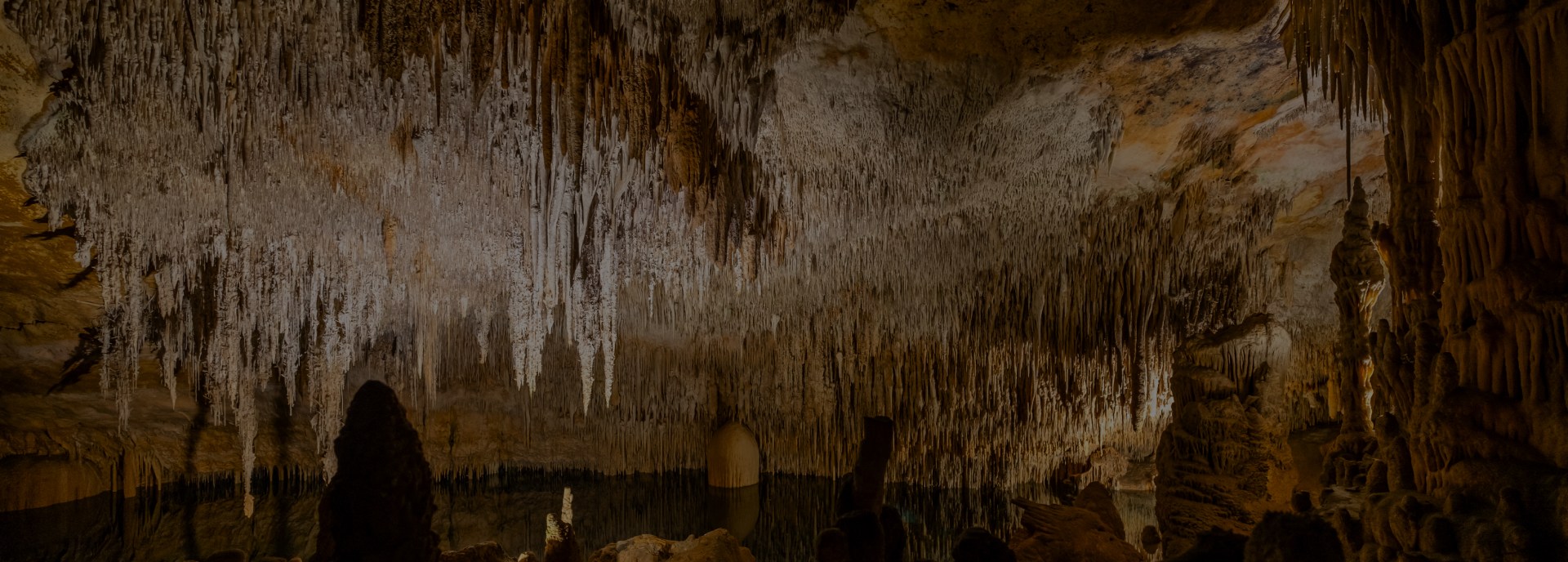 Imagen de las estalactitas de las Coves del Drach en Mallorca