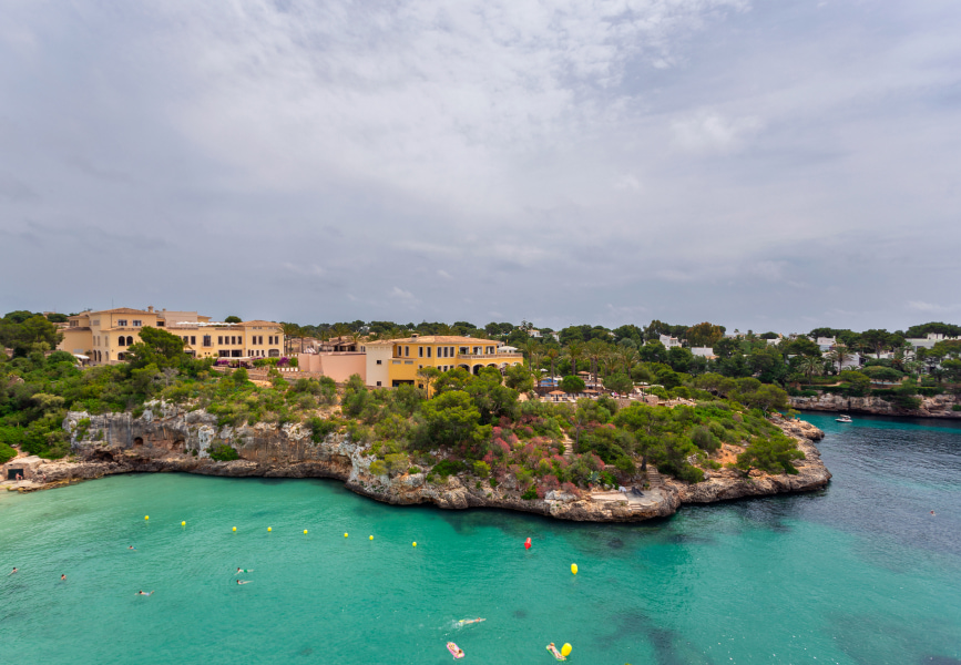 Cala Ferrera with crystal-clear waters and cliffs of cantabrian cliffs