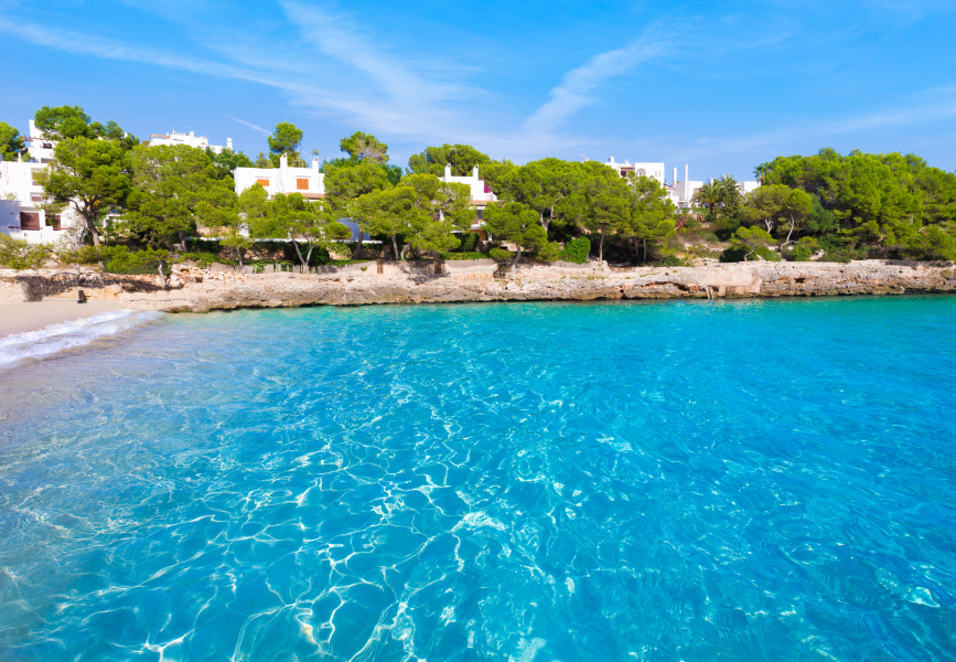 View of Cala Gran with houses around