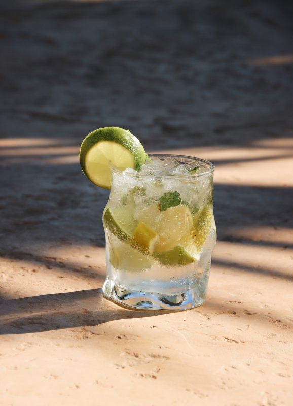 Delicious mojito served in the pool area.